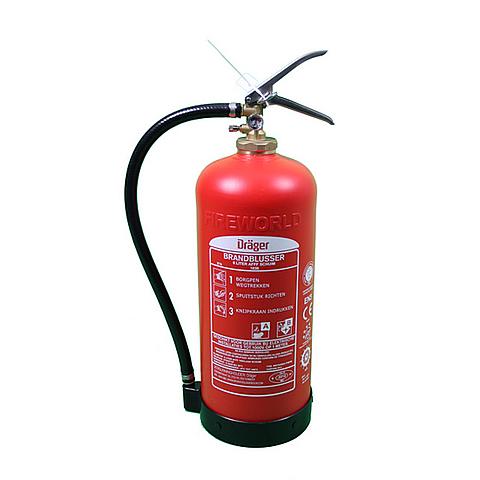 SG00168 Dräger Foam Extinguisher Composite  9 liter AB (stored pressure) The revolution in portable fire extinguishers: composite extinguishers are the latest development in the quest for durable corrosion resistant and low maintenance extinguishers. The extinguishers have EN3, CE and MED certification and a lifetime of 20 years. Another unique feature: the extinguishing medium in these units needs to be replaced every 10 years as per manufacturer specification. Foam extinguishers cover type A and B fires.